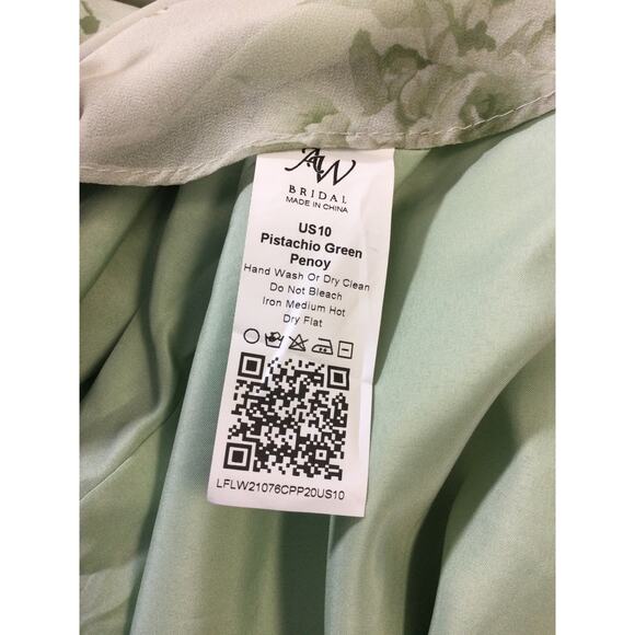 AW BRIDAL 10 L Pistachio Green Penoy floral Celia formal maxi dress NEW b95 - Picture 9 of 9